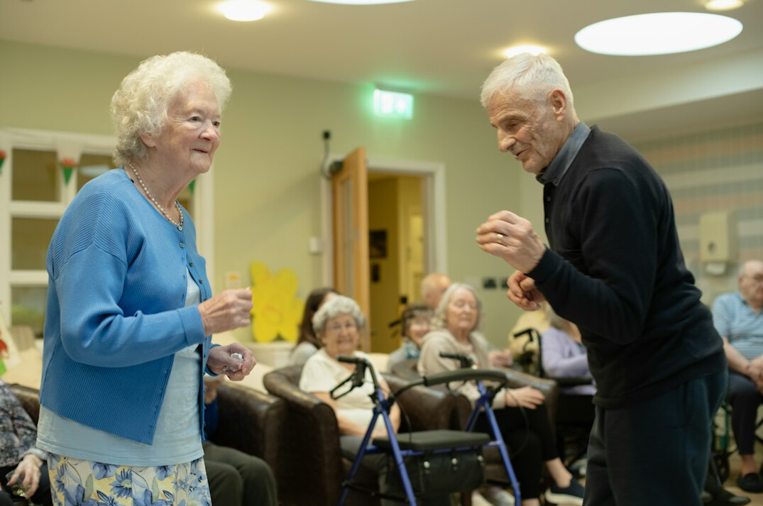 elderly doing gentle exercise