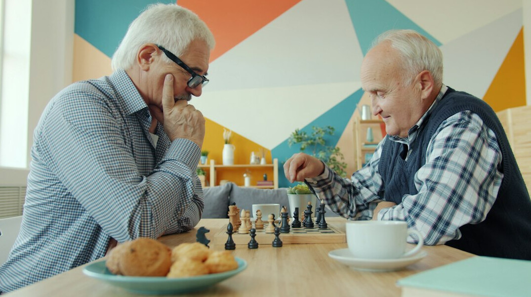 seniors enjoying tea together